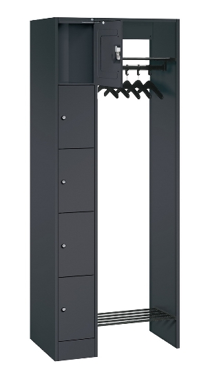 C+P offene Garderobe Serie 8070 1 Fächerschrank 5 Fächer B190mm  (HxBxT)1950x740x480mm 7016/7035