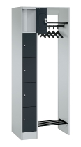 C+P offene Garderobe Serie 8070 1 Fächerschrank 5 Fächer B190mm  (HxBxT)1950x740x480mm 7016/7035