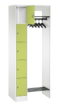 C+P offene Garderobe Serie 8070 1 Fächerschrank 5 Fächer B190mm  (HxBxT)1950x740x480mm 7016/7035