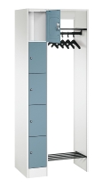 C+P offene Garderobe Serie 8070 1 Fächerschrank 5 Fächer B190mm  (HxBxT)1950x740x480mm 7016/7035