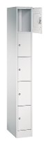 C+P Schließfachschrank Serie 8070 mit Sockel 3 Abt.240mm 5 Fächer B190mm (HxBxT)1950x680x480mm 7035/3003