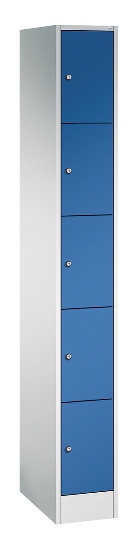 C+P Schließfachschrank Serie 8070 mit Sockel 3 Abt.240mm 5 Fächer B190mm (HxBxT)1950x680x480mm 7035/3003