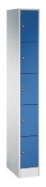 C+P Schließfachschrank Serie 8070 mit Sockel 3 Abt.240mm 5 Fächer B190mm (HxBxT)1950x680x480mm 7035/3003