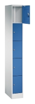 C+P Schließfachschrank Serie 8070 mit Sockel 1 Abt.240mm 5 Fächer B190mm (HxBxT)1950x240x480mm 7035/5010