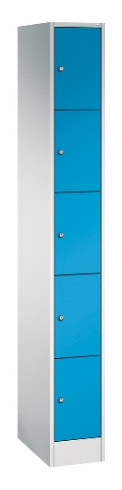 C+P Schließfachschrank Serie 8070 mit Sockel 3 Abt.240mm 5 Fächer B190mm (HxBxT)1950x680x480mm 7035/3003