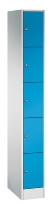 C+P Schließfachschrank Serie 8070 mit Sockel 3 Abt.240mm 5 Fächer B190mm (HxBxT)1950x680x480mm 7035/3003