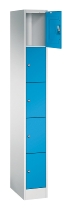 C+P Schließfachschrank Serie 8070 mit Sockel 3 Abt.240mm 5 Fächer B190mm (HxBxT)1950x680x480mm 7035/3003