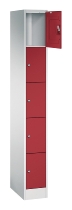 C+P Schließfachschrank Serie 8070 mit Sockel 3 Abt.240mm 5 Fächer B190mm (HxBxT)1950x680x480mm 7035/3003