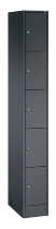 C+P Schließfachschrank Serie 8070 mit Sockel 3 Abt.240mm 5 Fächer B190mm (HxBxT)1950x680x480mm 7035/3003