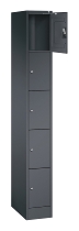 C+P Schließfachschrank Serie 8070 mit Sockel 3 Abt.240mm 5 Fächer B190mm (HxBxT)1950x680x480mm 7035/3003