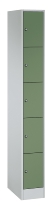 C+P Schließfachschrank Serie 8070 mit Sockel 3 Abt.240mm 5 Fächer B190mm (HxBxT)1950x680x480mm 7035/3003