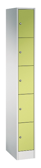 C+P Schließfachschrank Serie 8070 mit Sockel 3 Abt.240mm 5 Fächer B190mm (HxBxT)1950x680x480mm 7035/3003