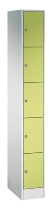 C+P Schließfachschrank Serie 8070 mit Sockel 3 Abt.240mm 5 Fächer B190mm (HxBxT)1950x680x480mm 7035/3003