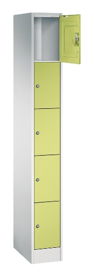 C+P Schließfachschrank Serie 8070 mit Sockel 3 Abt.240mm 5 Fächer B190mm (HxBxT)1950x680x480mm 7035/3003