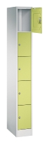 C+P Schließfachschrank Serie 8070 mit Sockel 3 Abt.240mm 5 Fächer B190mm (HxBxT)1950x680x480mm 7035/3003