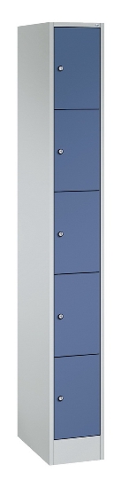 C+P Schließfachschrank Serie 8070 mit Sockel 3 Abt.240mm 5 Fächer B190mm (HxBxT)1950x680x480mm 7035/3003