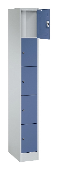 C+P Schließfachschrank Serie 8070 mit Sockel 3 Abt.240mm 5 Fächer B190mm (HxBxT)1950x680x480mm 7035/3003