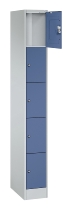 C+P Schließfachschrank Serie 8070 mit Sockel 3 Abt.240mm 5 Fächer B190mm (HxBxT)1950x680x480mm 7035/3003