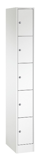 C+P Schließfachschrank Serie 8070 mit Sockel 3 Abt.240mm 5 Fächer B190mm (HxBxT)1950x680x480mm 7035/3003