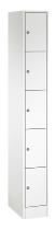 C+P Schließfachschrank Serie 8070 mit Sockel 3 Abt.240mm 5 Fächer B190mm (HxBxT)1950x680x480mm 7035/3003