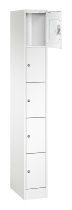 C+P Schließfachschrank Serie 8070 mit Sockel 3 Abt.240mm 5 Fächer B190mm (HxBxT)1950x680x480mm 7035/3003