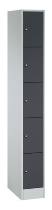 C+P Schließfachschrank Serie 8070 mit Sockel 3 Abt.240mm 5 Fächer B190mm (HxBxT)1950x680x480mm 7035/3003