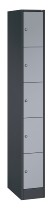 C+P Schließfachschrank Serie 8070 mit Sockel 3 Abt.240mm 5 Fächer B190mm (HxBxT)1950x680x480mm 7035/3003