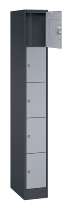 C+P Schließfachschrank Serie 8070 mit Sockel 1 Abt.240mm 5 Fächer B190mm (HxBxT)1950x240x480mm 7016/9006
