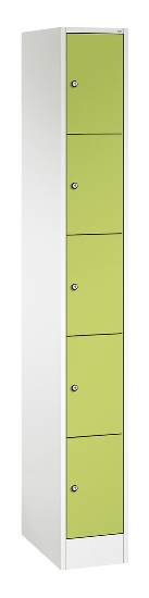 C+P Schließfachschrank Serie 8070 mit Sockel 3 Abt.240mm 5 Fächer B190mm (HxBxT)1950x680x480mm 7035/3003