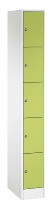 C+P Schließfachschrank Serie 8070 mit Sockel 3 Abt.240mm 5 Fächer B190mm (HxBxT)1950x680x480mm 7035/3003