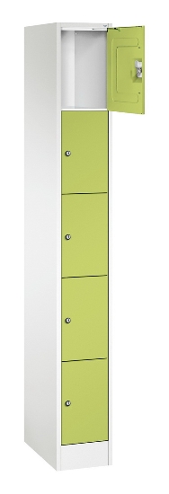 C+P Schließfachschrank Serie 8070 mit Sockel 3 Abt.240mm 5 Fächer B190mm (HxBxT)1950x680x480mm 7035/3003