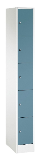 C+P Schließfachschrank Serie 8070 mit Sockel 3 Abt.240mm 5 Fächer B190mm (HxBxT)1950x680x480mm 7035/3003