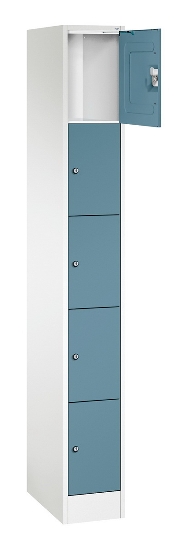 C+P Schließfachschrank Serie 8070 mit Sockel 3 Abt.240mm 5 Fächer B190mm (HxBxT)1950x680x480mm 7035/3003