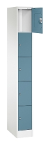 C+P Schließfachschrank Serie 8070 mit Sockel 3 Abt.240mm 5 Fächer B190mm (HxBxT)1950x680x480mm 7035/3003
