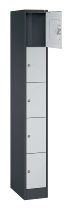 C+P Schließfachschrank Serie 8070 mit Sockel 3 Abt.240mm 5 Fächer B190mm (HxBxT)1950x680x480mm 7035/3003