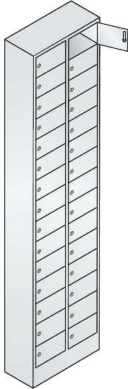 C+P Kleingefachschrank 80700-203 Serie 8170 Intro mit Sockel 20 Fächer (HxBxT)1950x460x200mm 7035/7016