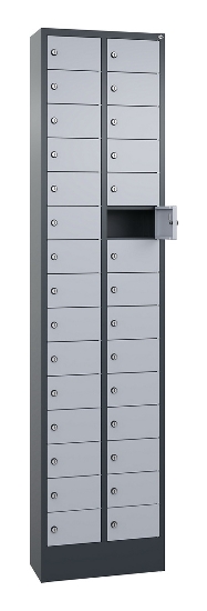 C+P Kleingefachschrank 80700-203 Serie 8170 Intro mit Sockel 20 Fächer (HxBxT)1950x460x200mm 7035/7016