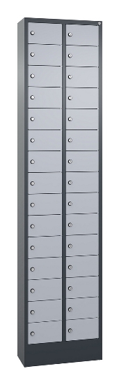 C+P Kleingefachschrank 80700-203 Serie 8170 Intro mit Sockel 20 Fächer (HxBxT)1950x460x200mm 7035/7016