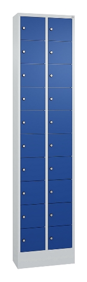 C+P Kleingefachschrank 80700-203 Serie 8170 Intro mit Sockel 20 Fächer (HxBxT)1950x460x200mm 7035/7016