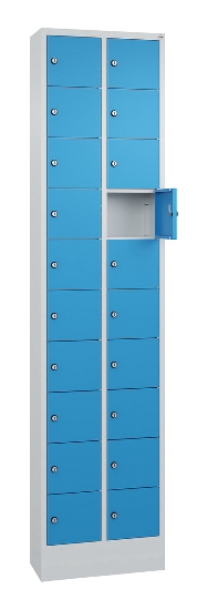 C+P Kleingefachschrank 80700-203 Serie 8170 Intro mit Sockel 20 Fächer (HxBxT)1950x460x200mm 7035/7016