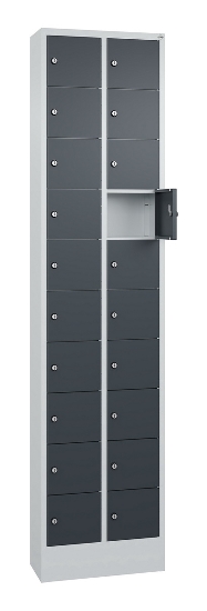 C+P Kleingefachschrank 80700-203 Serie 8170 Intro mit Sockel 20 Fächer (HxBxT)1950x460x200mm 7035/7016