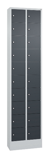 C+P Kleingefachschrank 80700-203 Serie 8170 Intro mit Sockel 20 Fächer (HxBxT)1950x460x200mm 7035/7016