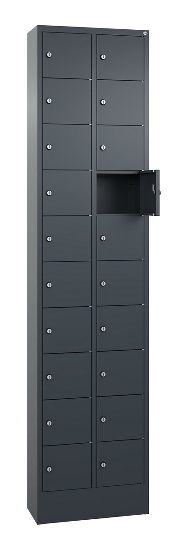C+P Kleingefachschrank 80700-203 Serie 8170 Intro mit Sockel 20 Fächer (HxBxT)1950x460x200mm 7035/7016