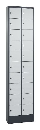 C+P Kleingefachschrank 80700-203 Serie 8170 Intro mit Sockel 20 Fächer (HxBxT)1950x460x200mm 7035/7016
