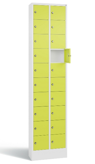 C+P Kleingefachschrank 80700-203 Serie 8170 Intro mit Sockel 20 Fächer (HxBxT)1950x460x200mm 7035/7016