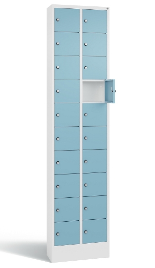 C+P Kleingefachschrank 80700-203 Serie 8170 Intro mit Sockel 20 Fächer (HxBxT)1950x460x200mm 7035/7016