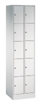 C+P Schließfachschrank Serie 8070 mit Sockel 3 Abt.240mm 5 Fächer B190mm (HxBxT)1950x680x480mm 7035/3003