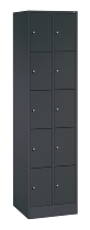 C+P Schließfachschrank Serie 8070 mit Sockel 3 Abt.240mm 5 Fächer B190mm (HxBxT)1950x680x480mm 7035/3003