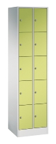 C+P Schließfachschrank Serie 8070 mit Sockel 3 Abt.240mm 5 Fächer B190mm (HxBxT)1950x680x480mm 7035/3003