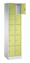 C+P Schließfachschrank Serie 8070 mit Sockel 3 Abt.240mm 5 Fächer B190mm (HxBxT)1950x680x480mm 7035/3003